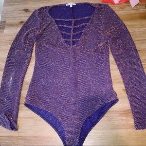 NWOT Blue and gold bodysuit !!